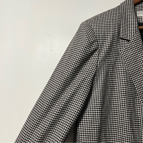 Vintage 90’s Wool Blend Classic Contemporary Preppy Houndstooth Blazer Size 14 - Picture 11 of 15
